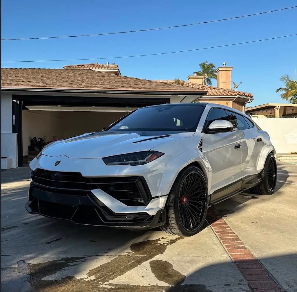 Lamborghini Urus after detailing, front three-quarter view, customer photo — Carlo's Premium Detail San Diego