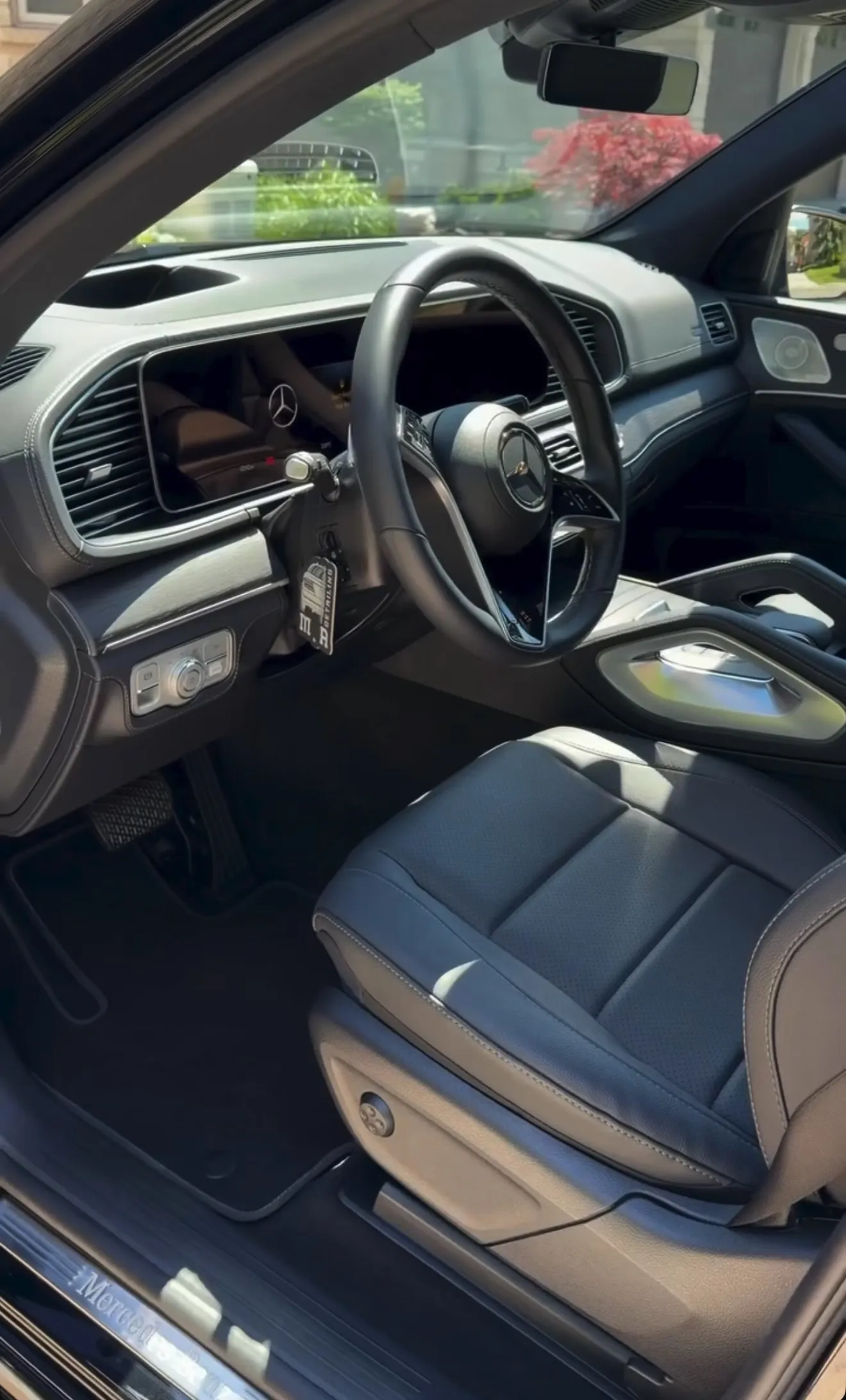 Fully detailed Mercedes-Benz GLE interior, steering wheel and driver seat